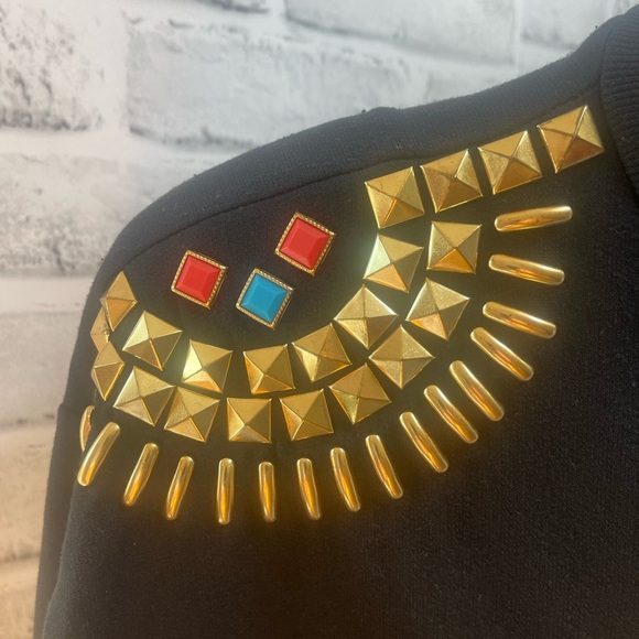 Vintage S.B. Collections Studded Shoulder Pad Sweatshirt Medium - Picture 6 of 11